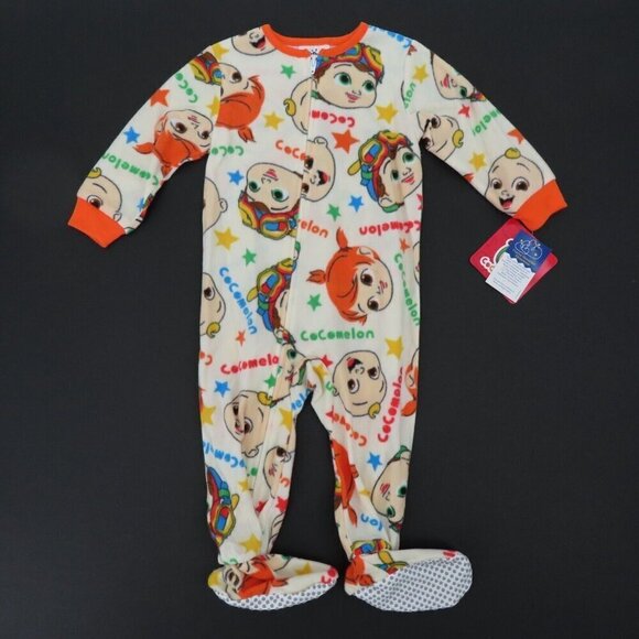 Cocomelon 12M Unisex Fleece Zipped One Piece Pajamas Bodysuit Gripper Feet NEW - Picture 7 of 8